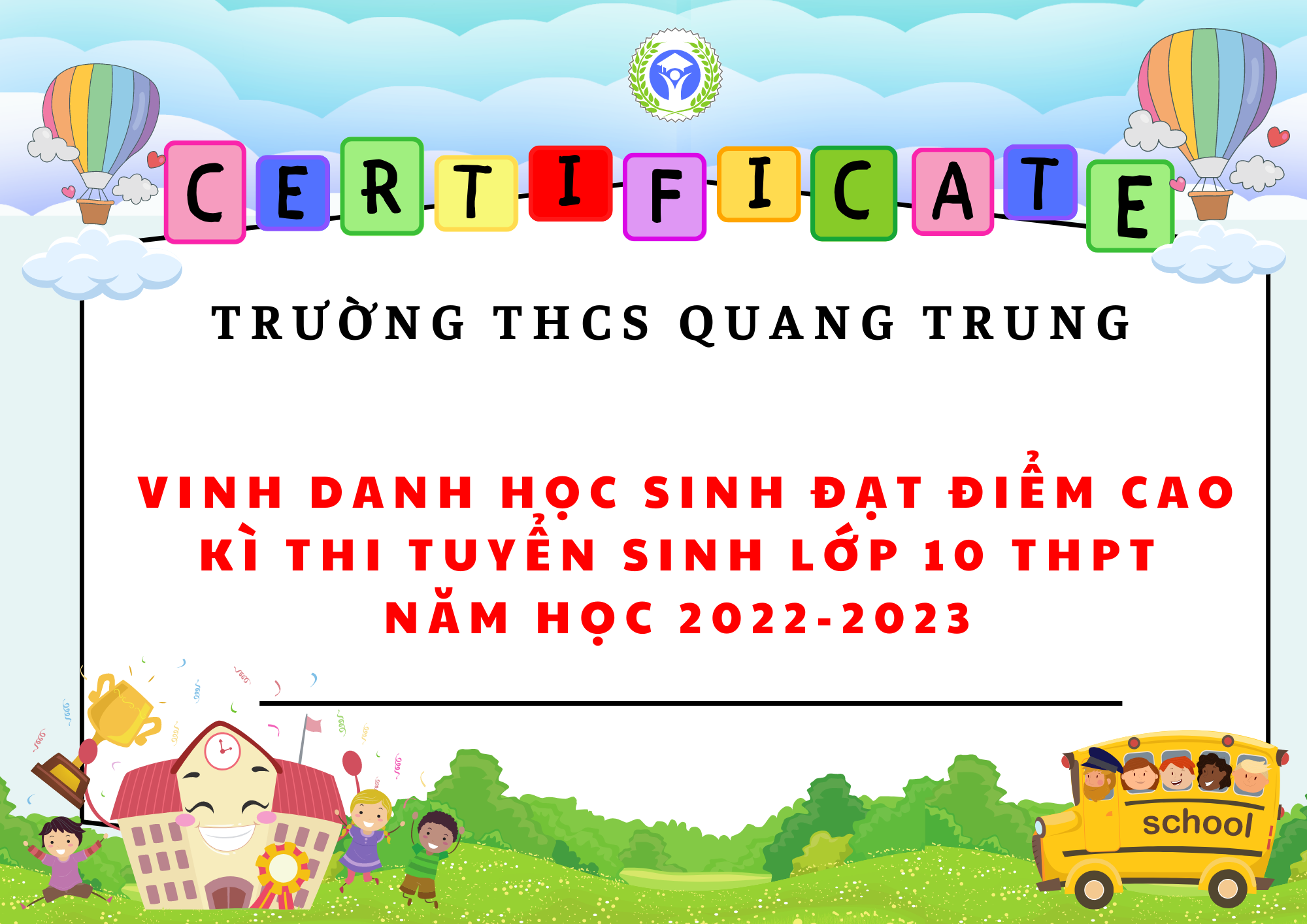 Vinh danh học sinh đạt điểm cao trong Kì thi tuyển sinh vào lớp 10 THPT năm học 2022-2023